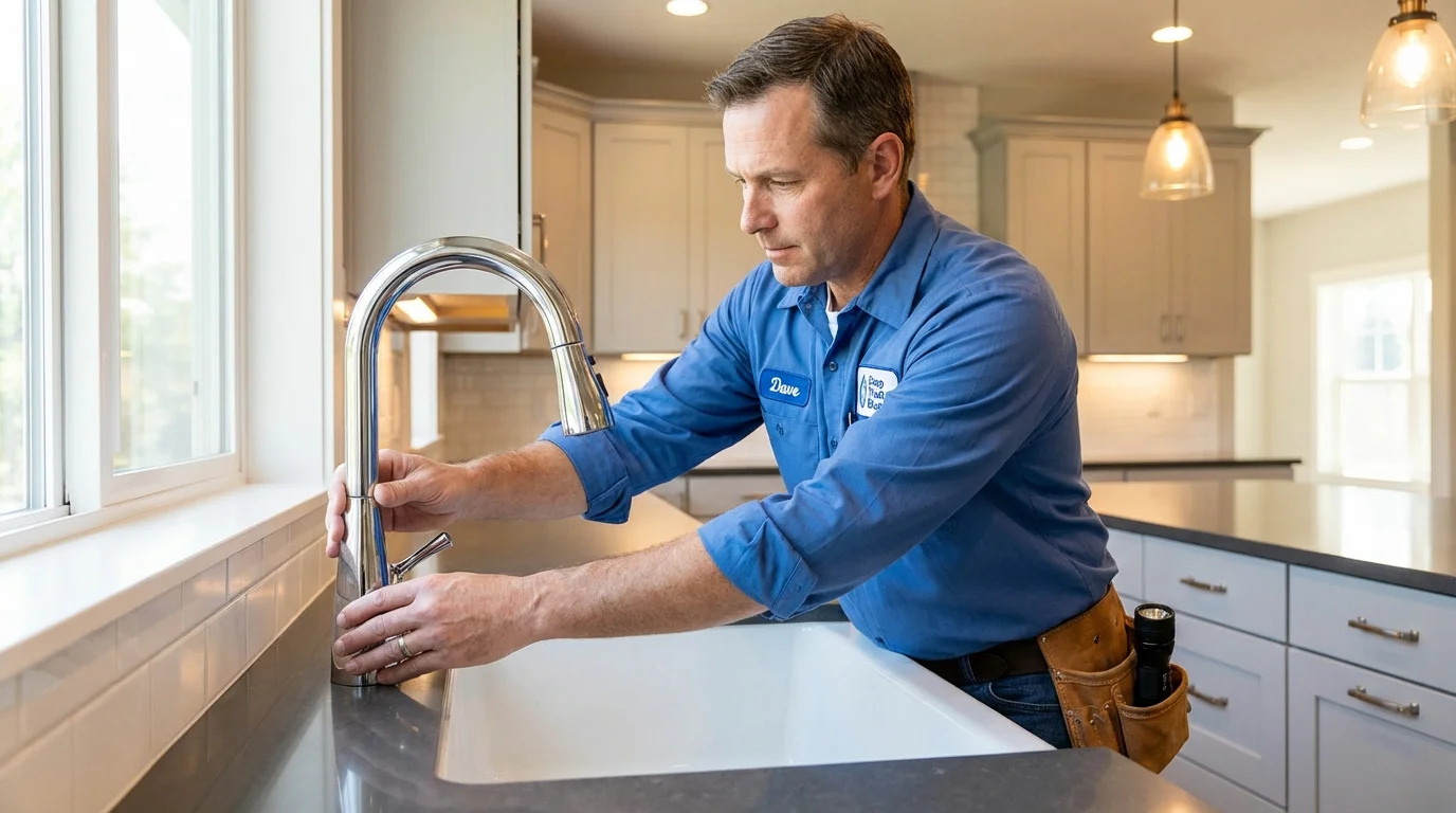 Kitchen faucet installation by Johns Plumbing LLC in North Babylon