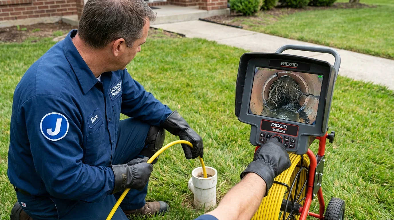 Sewer camera inspection being performed by Johns Plumbing LLC in North Babylon